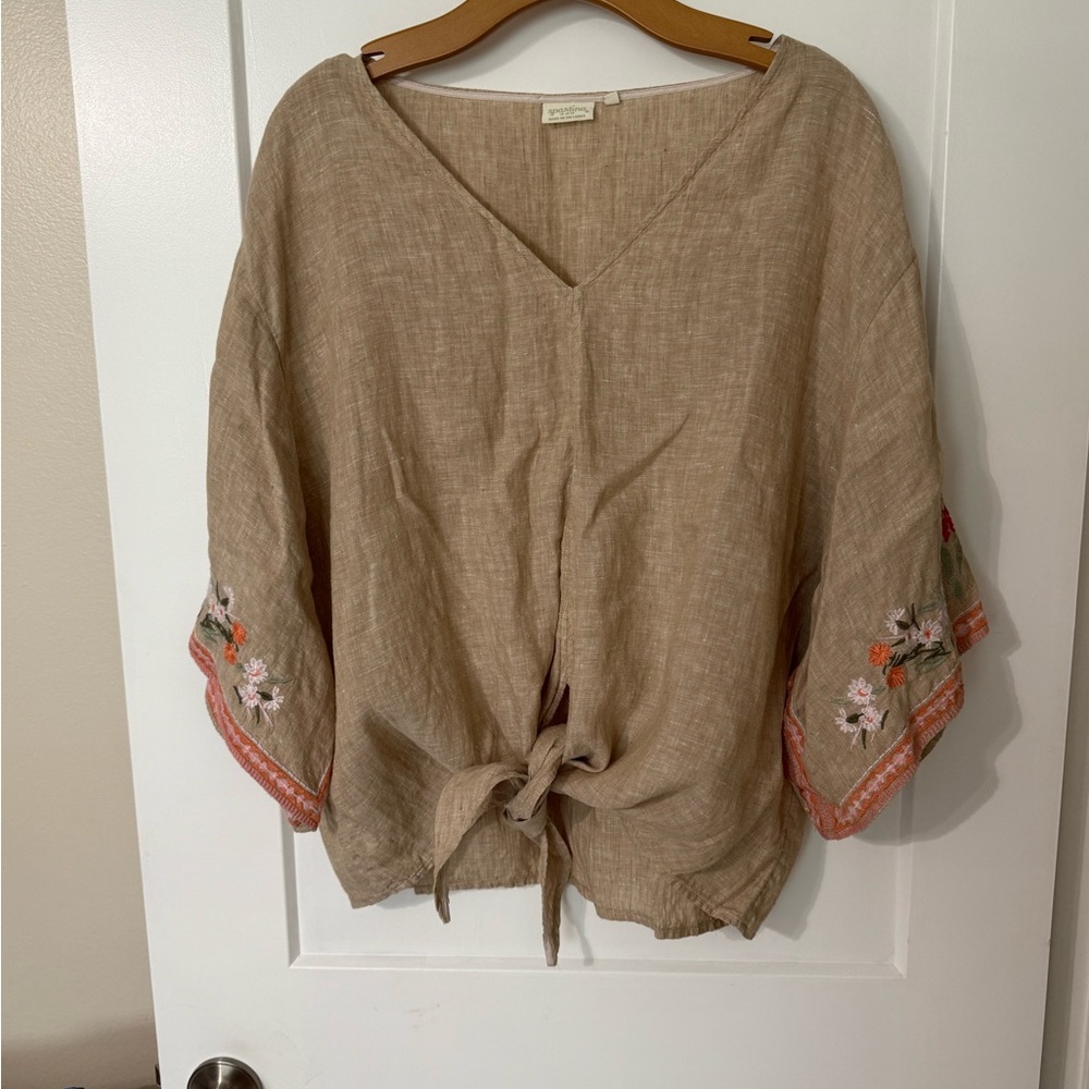 Spartina linen top